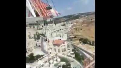 Barbecuing on top of a high crane