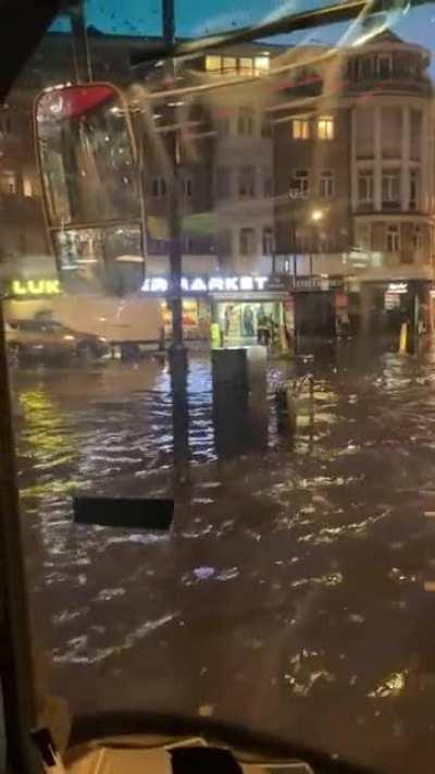 Flooding in Hackney this evening