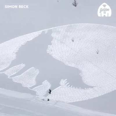 Former cartographer Simon Beck creates giant snow art by walking. Here are some of his masterpieces from all over the world.