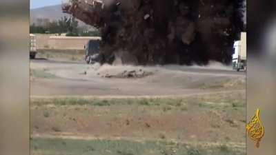 (NSFW) Taliban IED takes out Afghan National Army MRAP (Southwestern Kabul, unknown date)