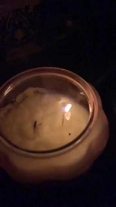 My candle relighting itself.