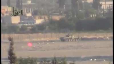 One of the most amazing ATGM strikes of the Syrian civil war. T-72 tank suffers a catastrophic hit.