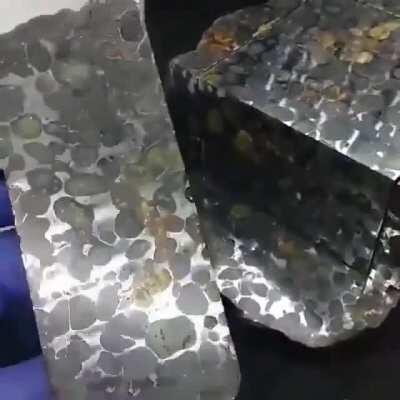 Meteorite rich in iron, and other minerals