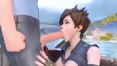 Tracer getting face fucked [Overwatch] (DeniseM)