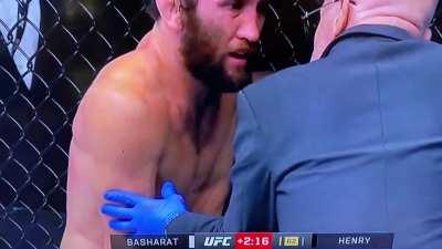 Fighter tells doctor he was hit in the dick and balls, doctor insists he wasn’t. 