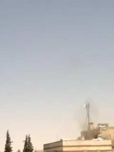 SAA (Syria) soldier gets launched during combat