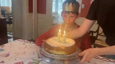 Trying to blow out candles