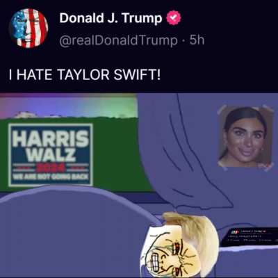 i can only picture trump tweeting 'I HATE TAYLOR SWIFT!' like this 