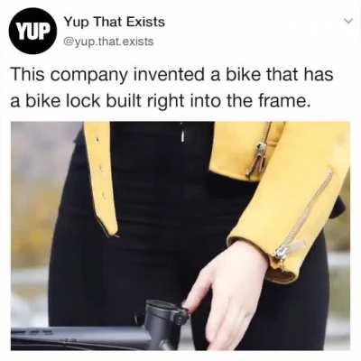 A bike with a built in lock