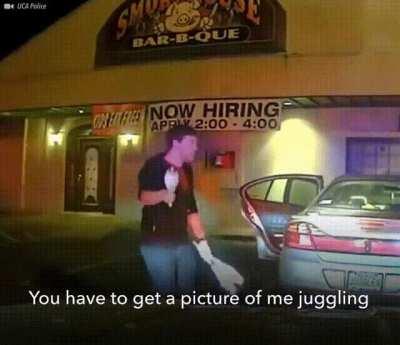 Juggling to pass a sobriety test