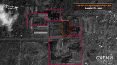 Satellite images obtained by Radio Svoboda reveal the aftermath of the Ukrainian attack on Russian Shahed drone storage facilities near Yeysk, Krasnodar Krai. Significant damage is visible at the site.