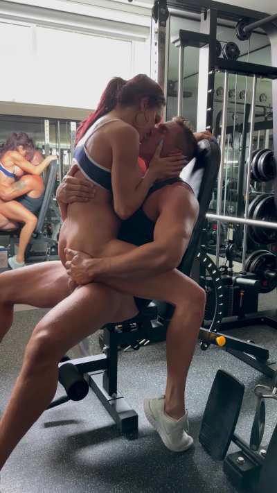 Riding and kissing in the Gym