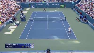 Mannarino 4 crazy winners in a row to break Tiafoe