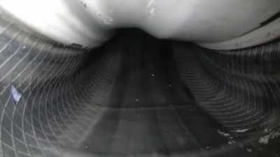 View inside a tire while driving