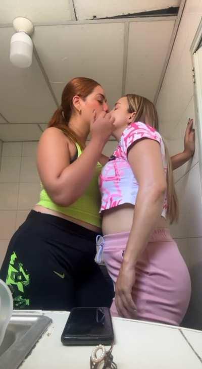 kissing my friend in the gym bathroom