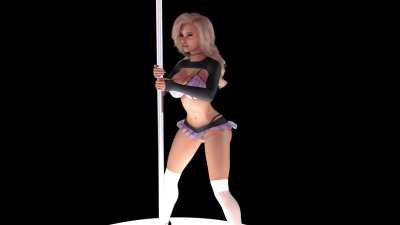 Ashley on the pole!(Sexbot, Llamamann Games) 