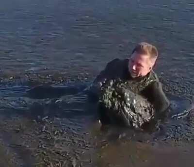 These guys rescue wildlife that’s trapped in mud