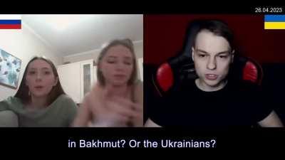 A Ukrainian and two Russian women talk in chat roulette about the war, history and NATO. 