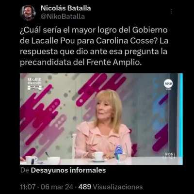 Le preguntaron a CaroCo cuál sería el mayor logro del Gobierno de Lacalle Pou 