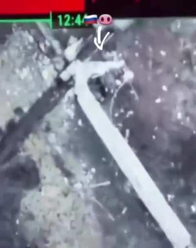 Russian soldier (anti-tank specialist) crushed by Ukrainian bradley during combat in Eastern Ukraine