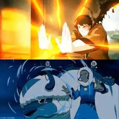 In ATLA Zuko is told by his uncle that to get stronger he must study the ways of his opposite element. A few episodes later, we see Zuko using a water style technique with fire!