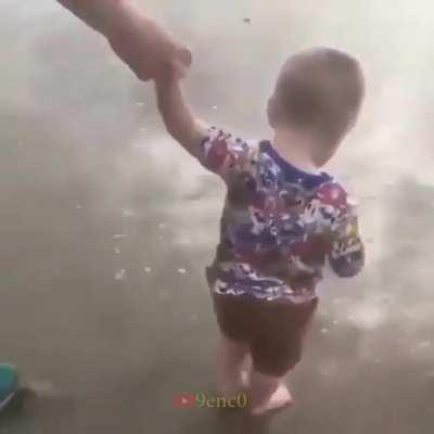 Taking your kid for a beach stroll