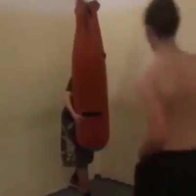 HMFT after I help this guy hold this punching bag still.