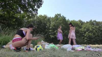 Lingerie Try on Outdoors leads to lots of upskirt oops and fails in this backstage