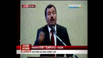 Hasan Aydın: “Atatürk’ün siz imamlara emanet ettiği Diyanet’e sahip çıkın ve kimsenin imamı olmayın. Arkanızdakiler sağcı/solcu/milliyetçi/dinci olabilirler. Ancak siz o Müslümanlar’ın imamlarısınız. Bir parti/teşkilatın mensubu olursanız aldığınız maaş v