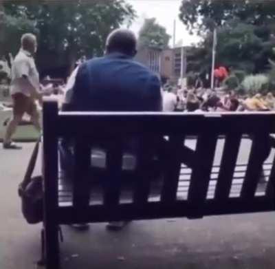 This guy got the entire park to sing Livin' On a Prayer