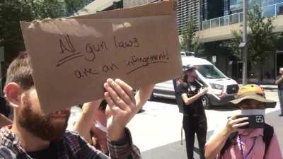 I did some protesting at the NRAAM last week.