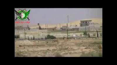 FSA IED attack on a Syrian Army convoy - Damascus-Homs Highway - 4/25/2013