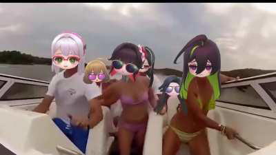 Neon: Let's go on the speedboat together! It'll be fun!