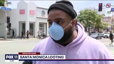 Protesters put their lives in danger trying to stop the looting of local businesses in Santa Monica