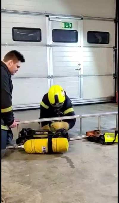 Firefighters in tight spaces are incredible