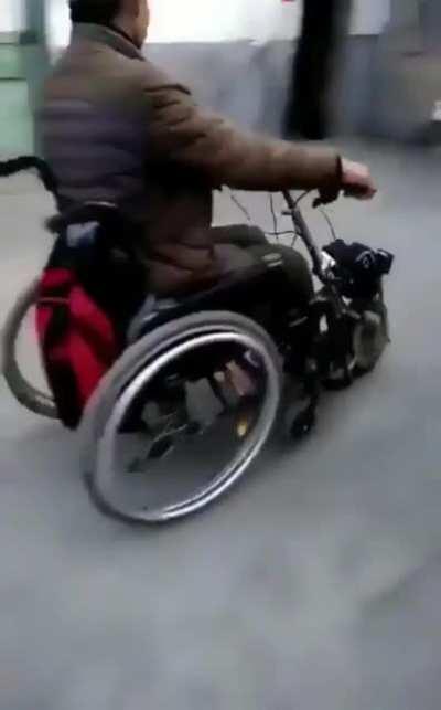 This awesome wheelchair attachment