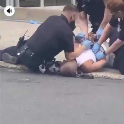 Yesterday, @AllentownPolice held down this man’s face to the pavement and then one of its officers placed their knee on his neck. This is exactly what led to George Floyd's death. (@AttorneyCrump)