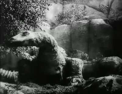 The first dragon ever depicted on film was in a 1924 German silent movie, &quot;Die Nibelungen&quot; (directed by Fritz Lang). Based on the ancient Germanic/Norse sagas, in which Siegfried slays the dragon Fáfnir.