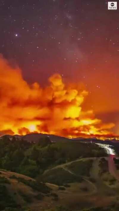 Time-lapse of California wildfire