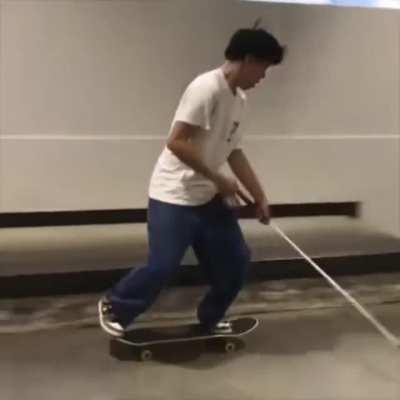 Kid can still skate despite being blind