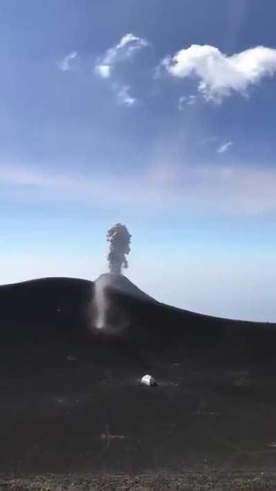 Watching a Dust Devil and a Volcano Erupts