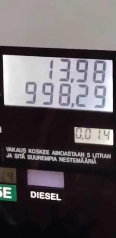 By some mistake the gas was priced at 0.014€/l and some guy filled a 1000L Canister in Finland