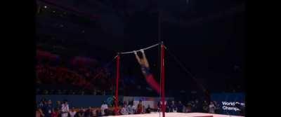 I guess it really is all in the wrists. Asher Hong on the high bar at Gymnastics World Championships.