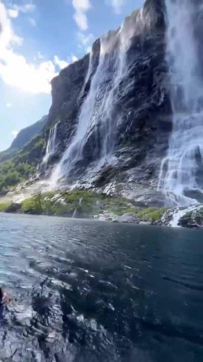 The seven sisters waterfall in Norway