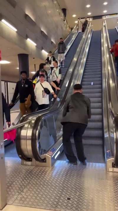 “Let me stop an escalator so I can film a Tiktok”