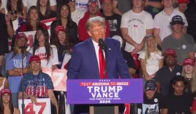 Trump on stage in Arizona making a Freudian slip.