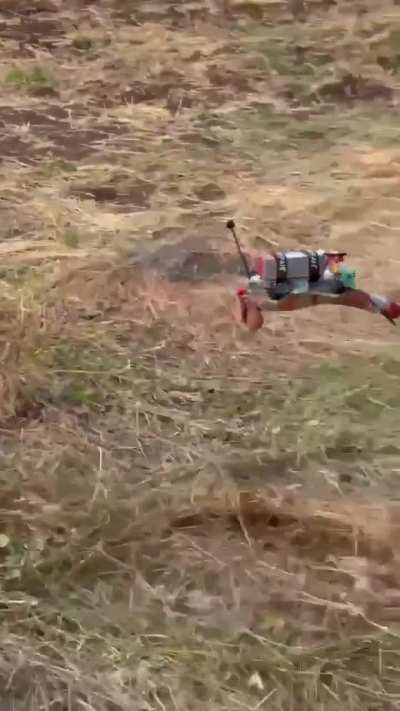 A Ukrainian kamikaze drone with a very... special payload