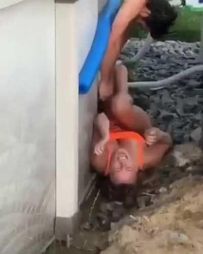 To jump in the pool.