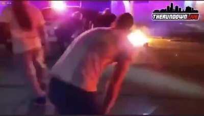 Kenosha Police Officer gets knocked out during riots following the shooting of Jacob Blake.