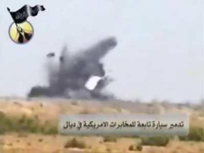 Mujahideen Shura Council IED Hits Car Belonging to the “American Intelligence,” Sending It Flying off of the Road - Diyala, Iraq, 2006